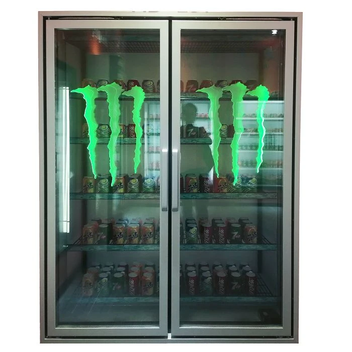 カスタマイズされたロゴチラーガラスドア